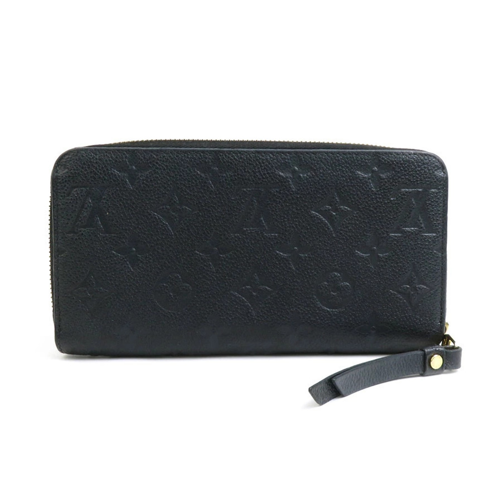 Louis Vuitton Black Long Noir Round Zippy Wallet Empreinte Monogram Zipper Black